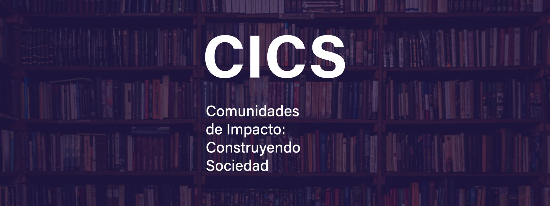Logo de CICS con biblioteca de fondo